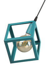 Cube Single Chandelier Turquoise