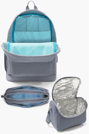 Kids Neon Coral Water Green Alpaca Patterned Usb 3-Pack School Bag Set Set0123268