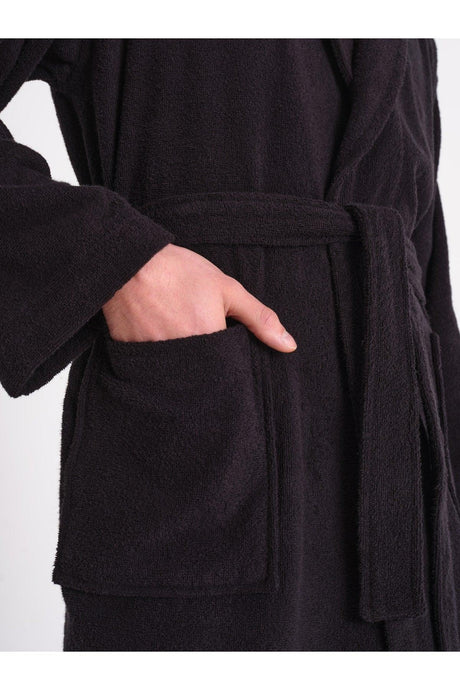 Istanbul Black Regular 100% Cotton Bathrobe Xl/xll - Swordslife