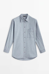 Belted Flowy Oversize Denim Shirt - Swordslife