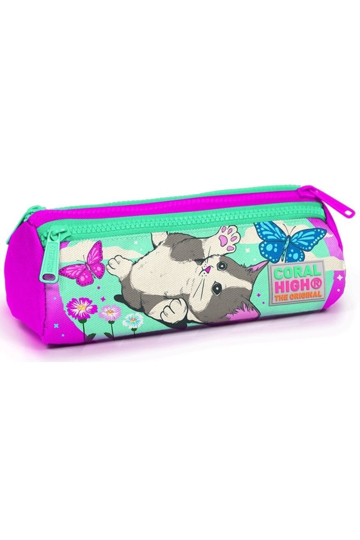 Süßes Katzen- und Schmetterlings-Grundschultaschenset für Mädchen – USB-Ausgang