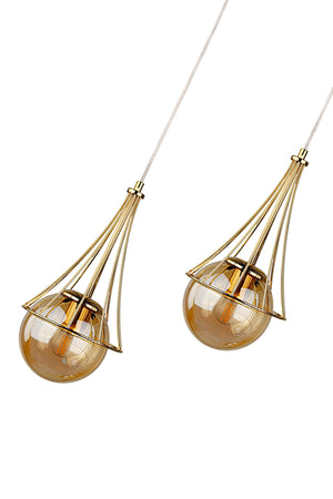Lapis 2Nd Chandelier Gold-Honey Glop Glass