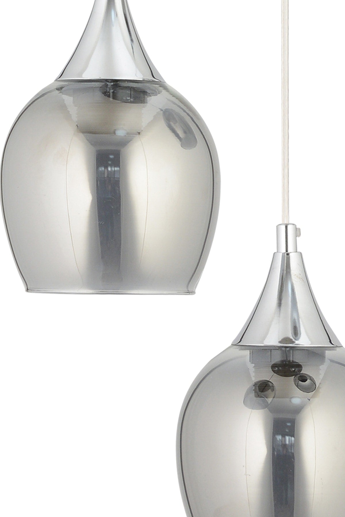 Sante 3-teilig Chrom Rauchglas Modern Pendelleuchte Kronleuchter Wohnzimmer Küche Zimmer Flur Kronleuchter