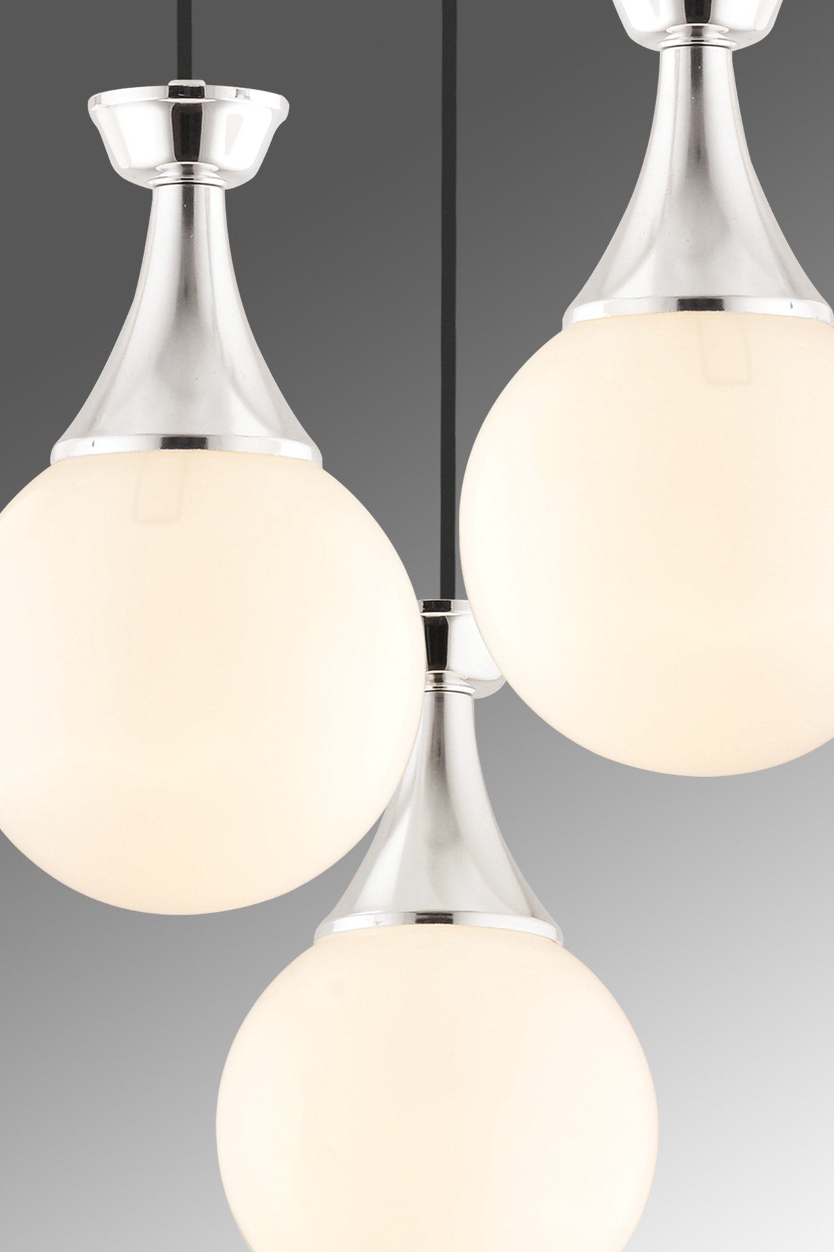 Minel 3 Piece Tray Black To Chrome White Glop Glass Lighting