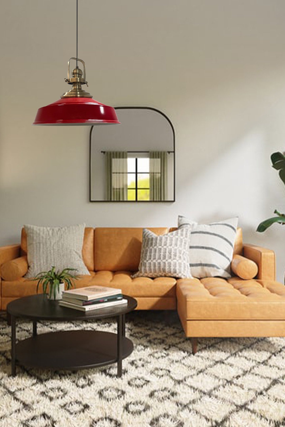 Red Noble Single Chandelier Antique Headboard Retro Pendant Lamp Restaurant Cafe Living Room Chandeliers