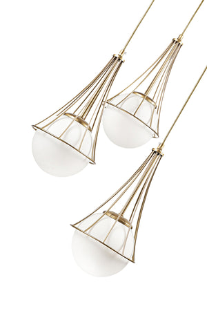 Lapis 3Rd Antique-White Glop Glass Chandelier