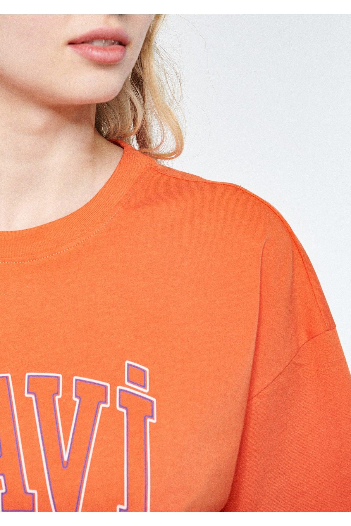 Logo Printed Orange T-Shirt Regular Fit / Normal Cut 1611193-70485 - Swordslife