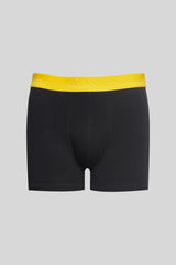 Men's Black-yellow 3-Pack Cotton Flexible Boxer