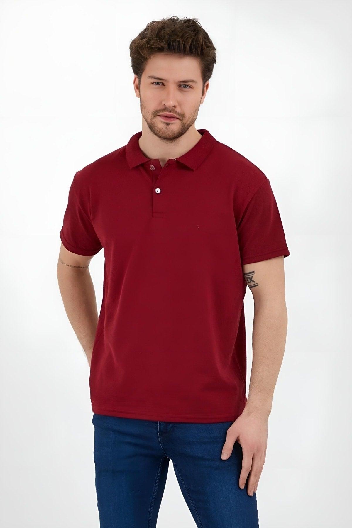 Unisex Black Claret Red Beige 3 Pcs Polo Neck T-shirt - Swordslife