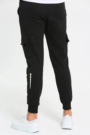 Unisex-Jogginghose mit Reflektor-Print und detaillierter Commando-Tasche