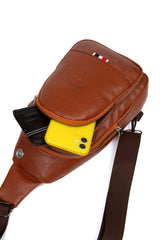 Unisex Cross Shoulder Bag with Headphone Output, Freebag, Vegan Leather (29x19cm)(gift Keychain)