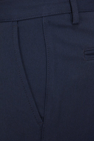 Dark Navy Blue Chino Lace-up Sport Trousers