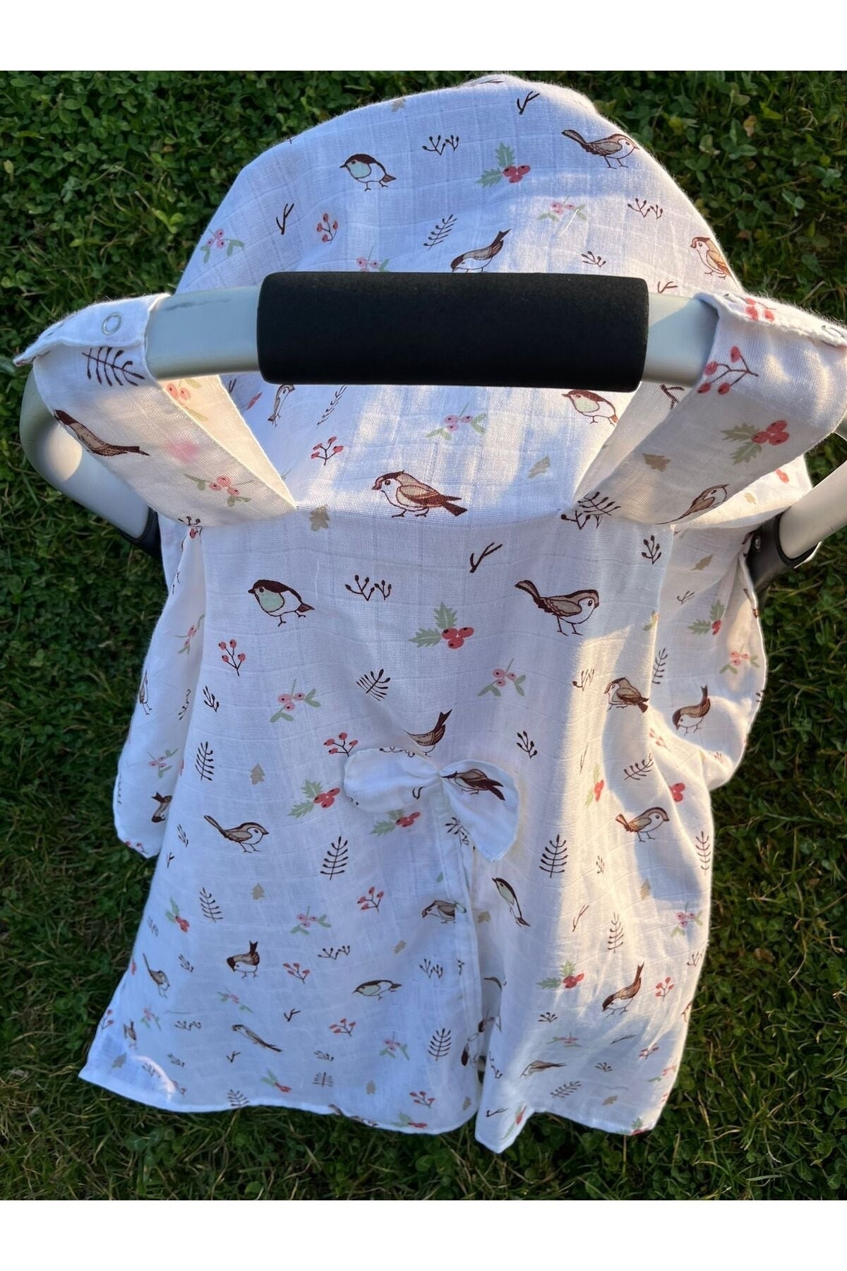 Run Baby Muslin Fabric Snap Snap Stroller Cover (BIRD PATTERNED) 75x100cm