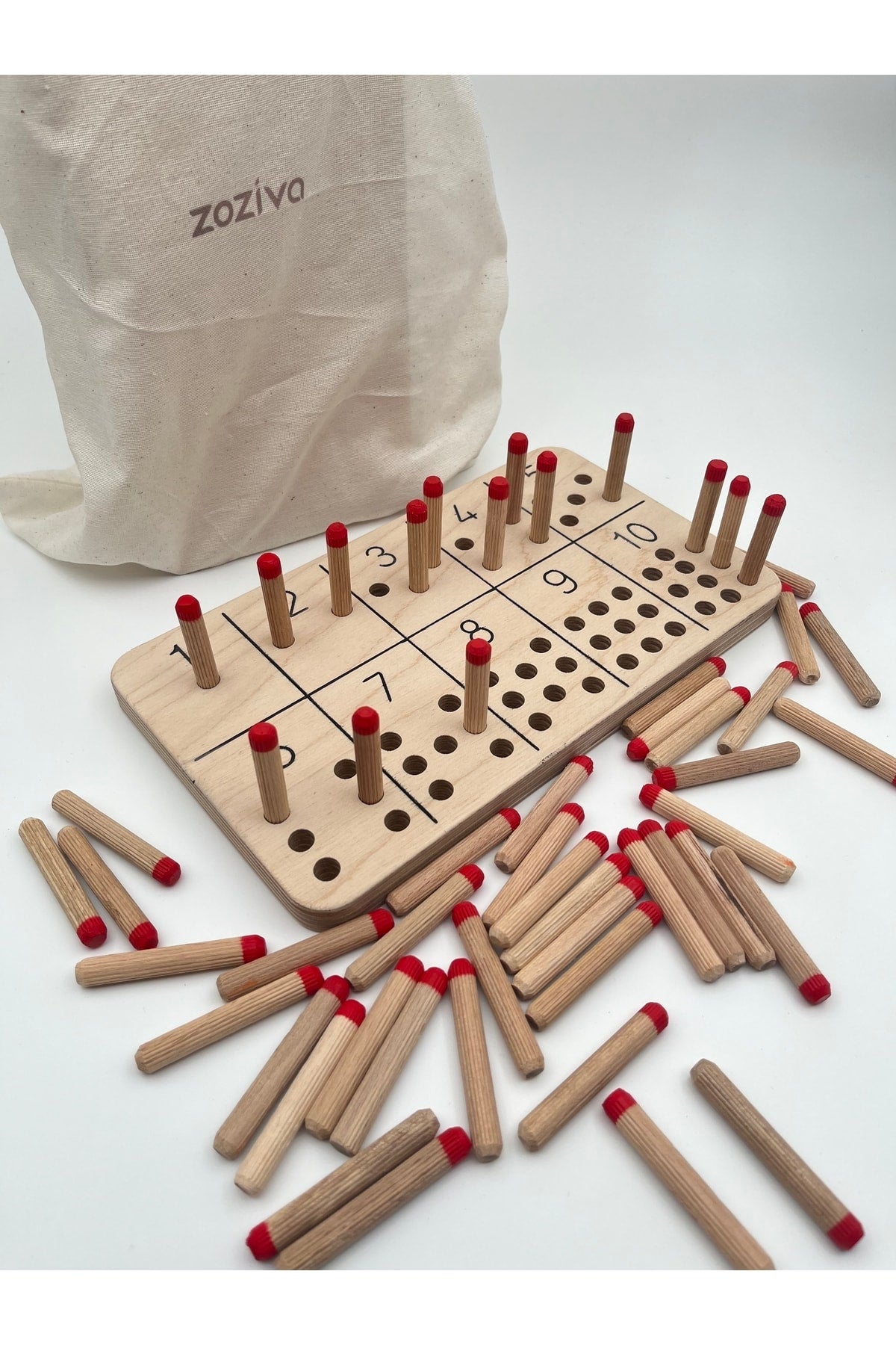 Number Learning Toy With Montessori Sticks, Counting Skill Educational Wooden Material