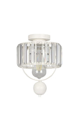 Gallon Single Lux Crystal White Ceiling Mount Chandelier