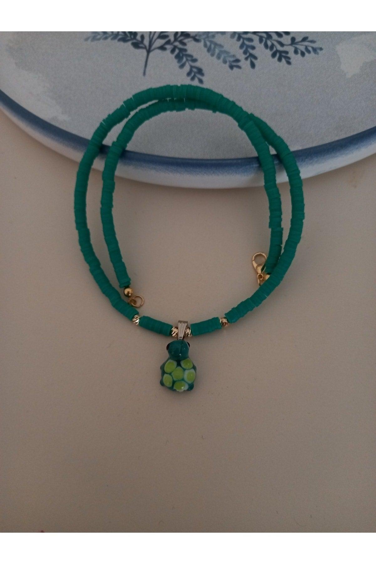 Fimo Beaded Glass Murano Turtle Necklace - Swordslife
