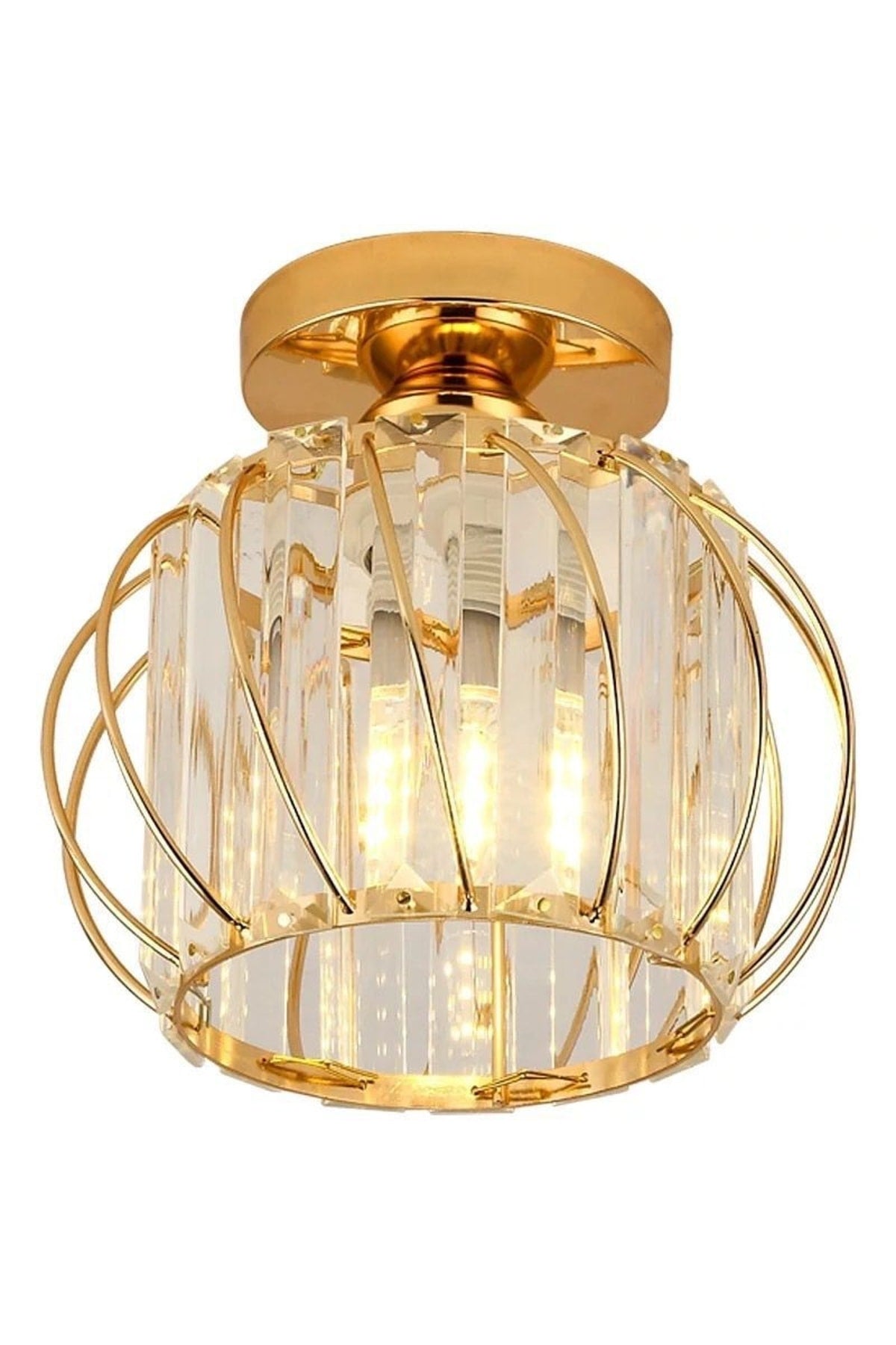 Luxury Plafonier Gold Crystal Stone Chandelier