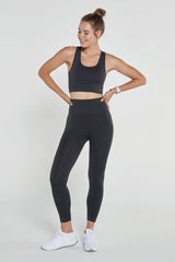 Gela High Waist, Flexible and Gathering Sports Leggings Anthracite - Swordslife