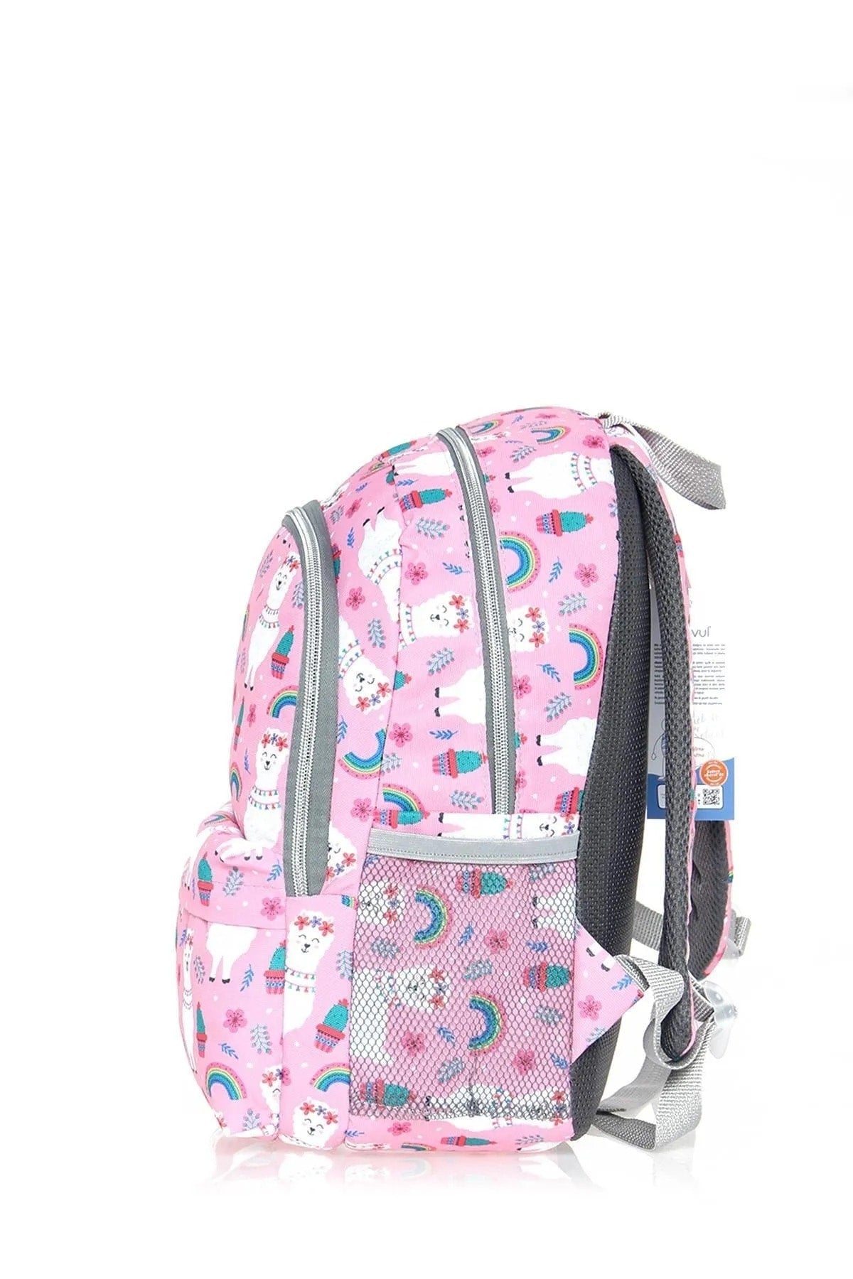 Dreier-Set mit Schulranzen für die Grundschule mit rosa Lama-Muster