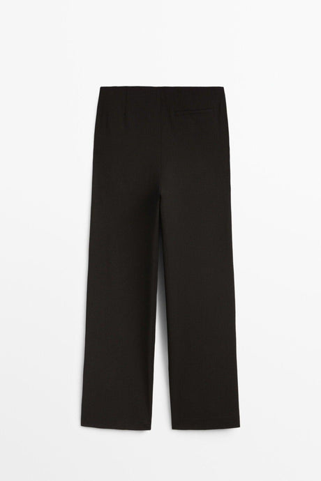 Black Pleated Wide Leg Trousers - Swordslife