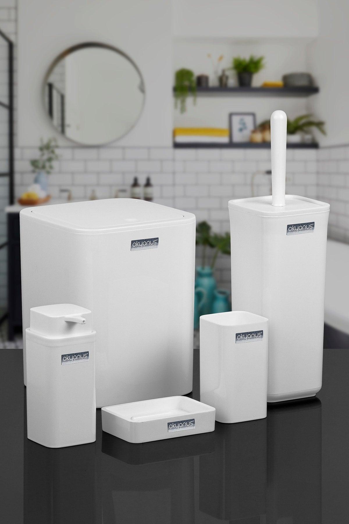 White Square Bathroom Set of 5 - Swordslife