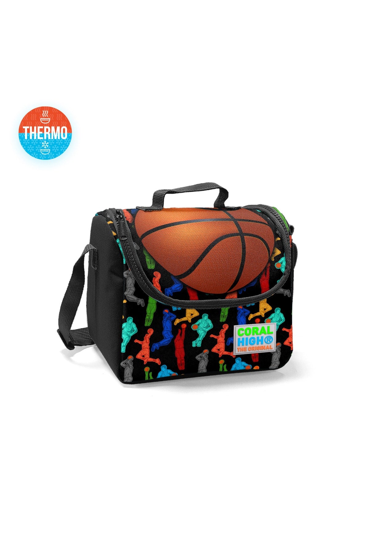 Kids Four Compartment Basketball Patterned 3-Piece School Bag Set