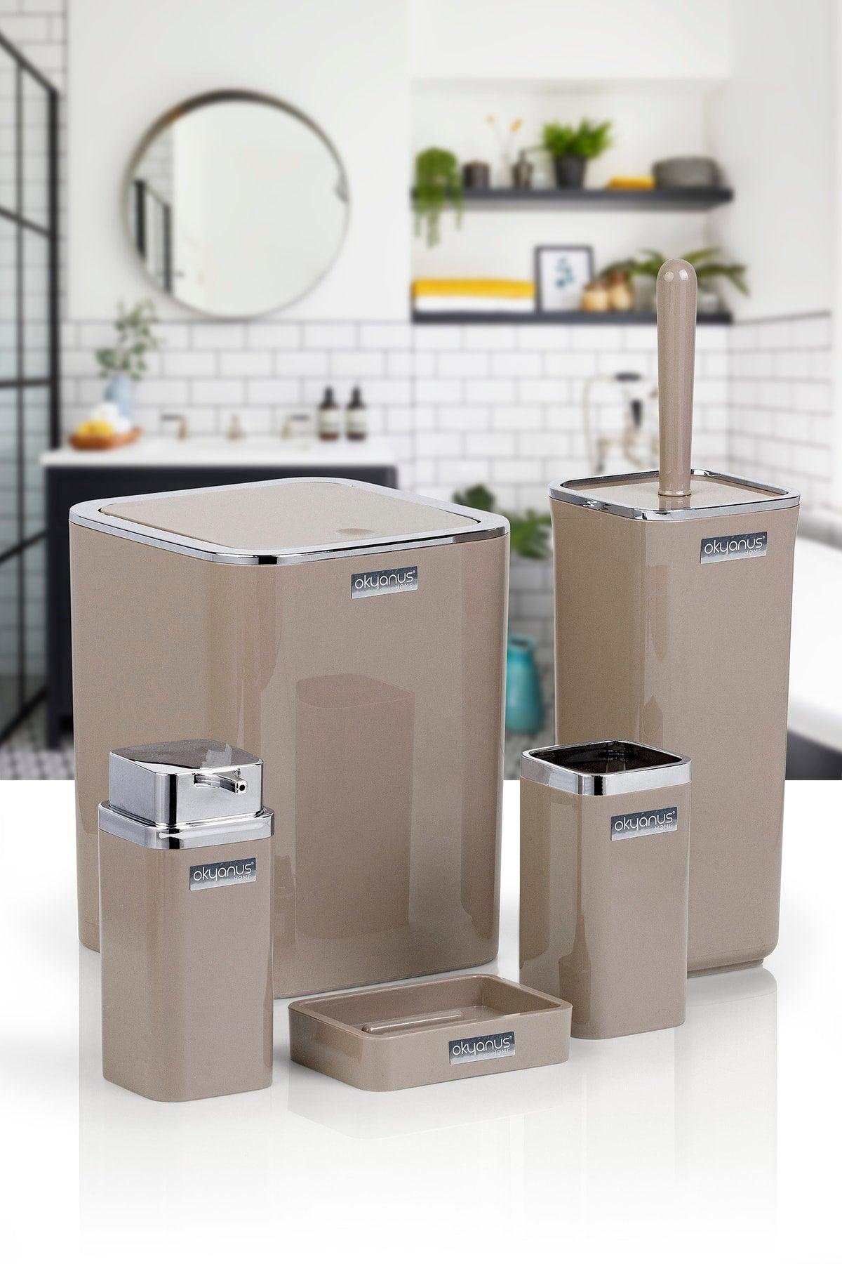 Mink Square Chrome 5 Piece Bathroom Set - Swordslife