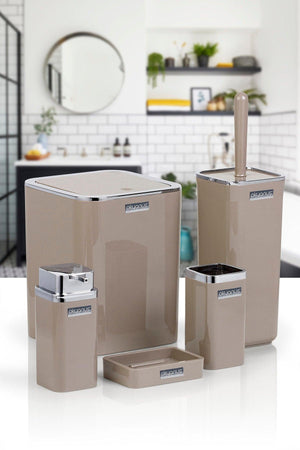 Mink Square Chrome 5 Piece Bathroom Set - Swordslife