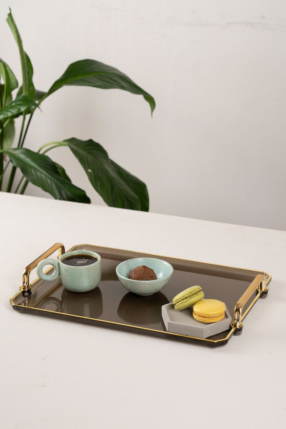 Smoked Tray Presentation Decorative Home Tableware Kitchen Tea Coffee Tray