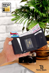 Original Automatic Mechanism Boxed Rfid Protection Anti Theft Money & Card Holder Wallet