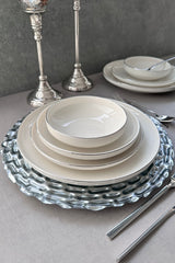 Modern Silver Platinum 24 Pieces 6 Person Dinnerware