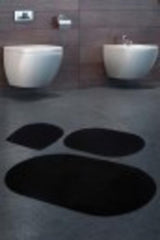 Rixos Black 3-Piece Bathroom Carpet Mat Set Non-Slip Toilet Seat Set - Swordslife
