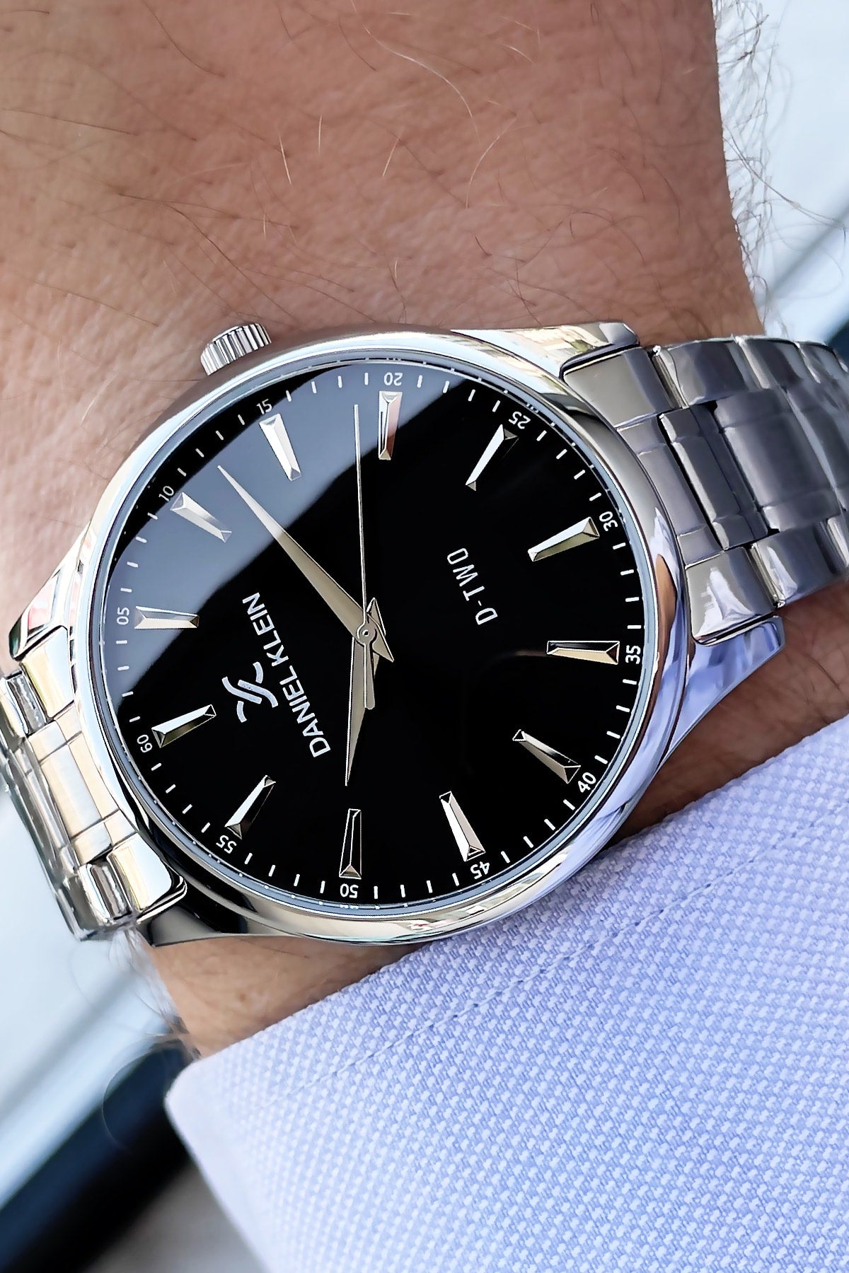 Herren Armbanduhr 3 ATM Wasserdicht Silberfarben Stahlband + Armband Dke2056C4