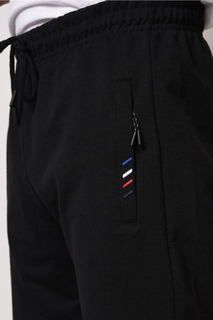 Herren-Jogginghose mit Reißverschlusstasche, Stickerei-Detail, geradem Bein, bequemer Schnitt, 2er-Pack