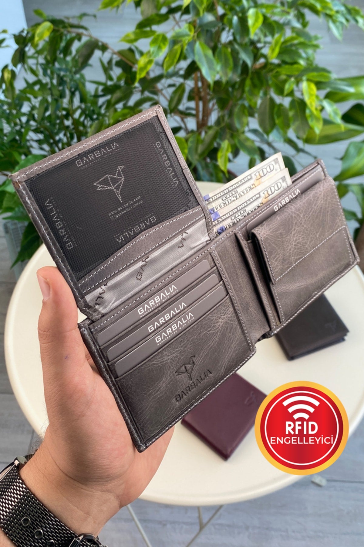 Jackson Genuine Leather Coin Hole Rfid Blocker Gray Wallet