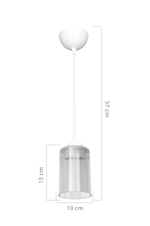 Transparent Optical Promo Pendant Lamp - Glass With Double Bulb Look