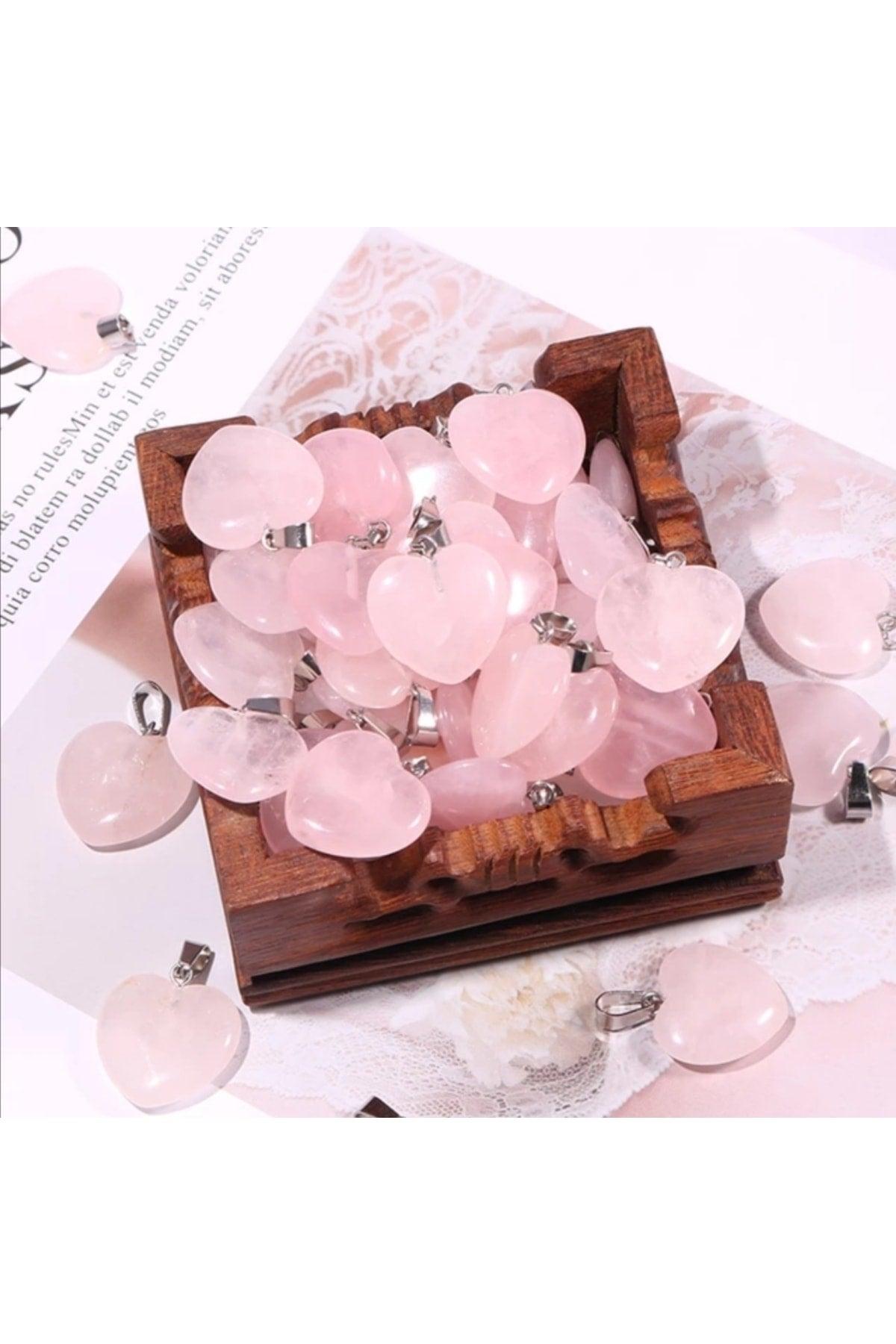 New Heart Rose Quartz Chain Necklace - Swordslife