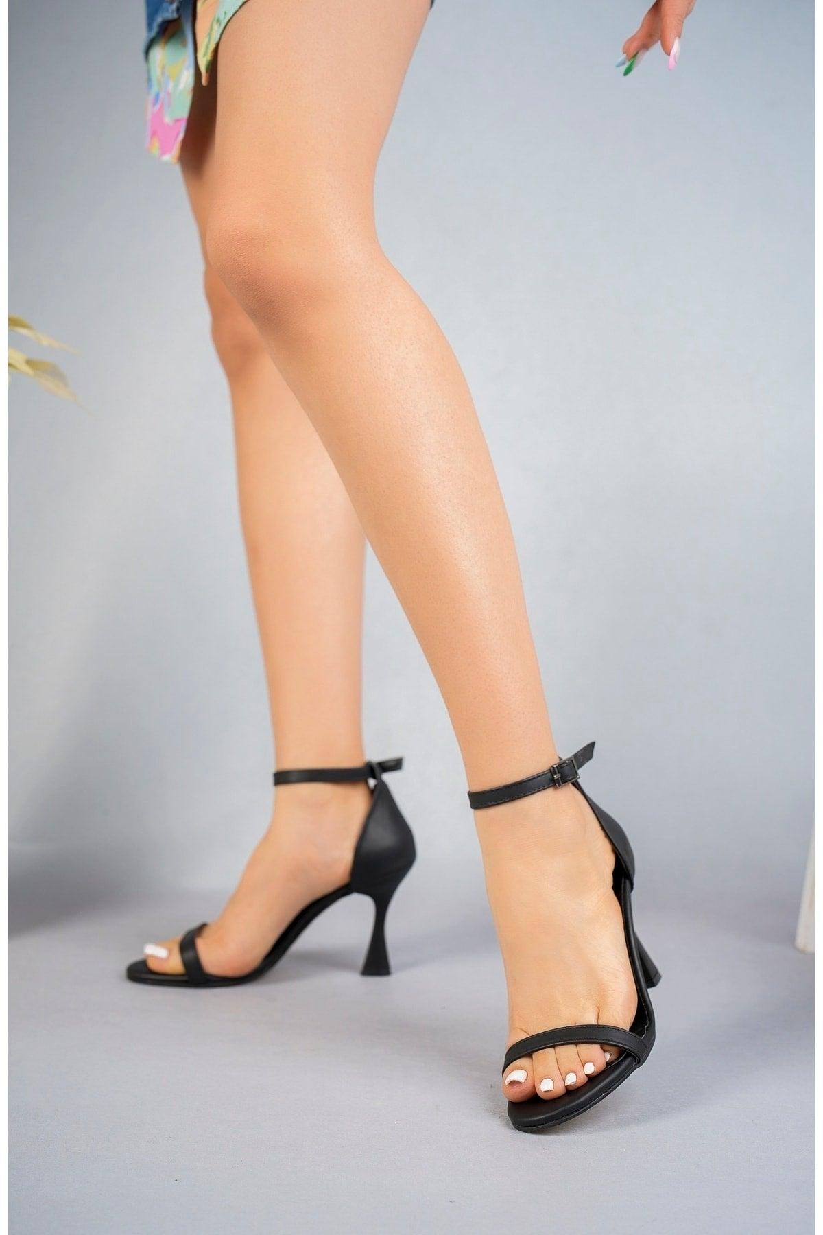 Women's Black Heeled Shoes Simple New Model Classic Orthopedic Sole Qara Dabanlı Ayaqqabı New - Swordslife