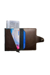 Mechanized Brown Men's Wallet Card Holder Faux Leather