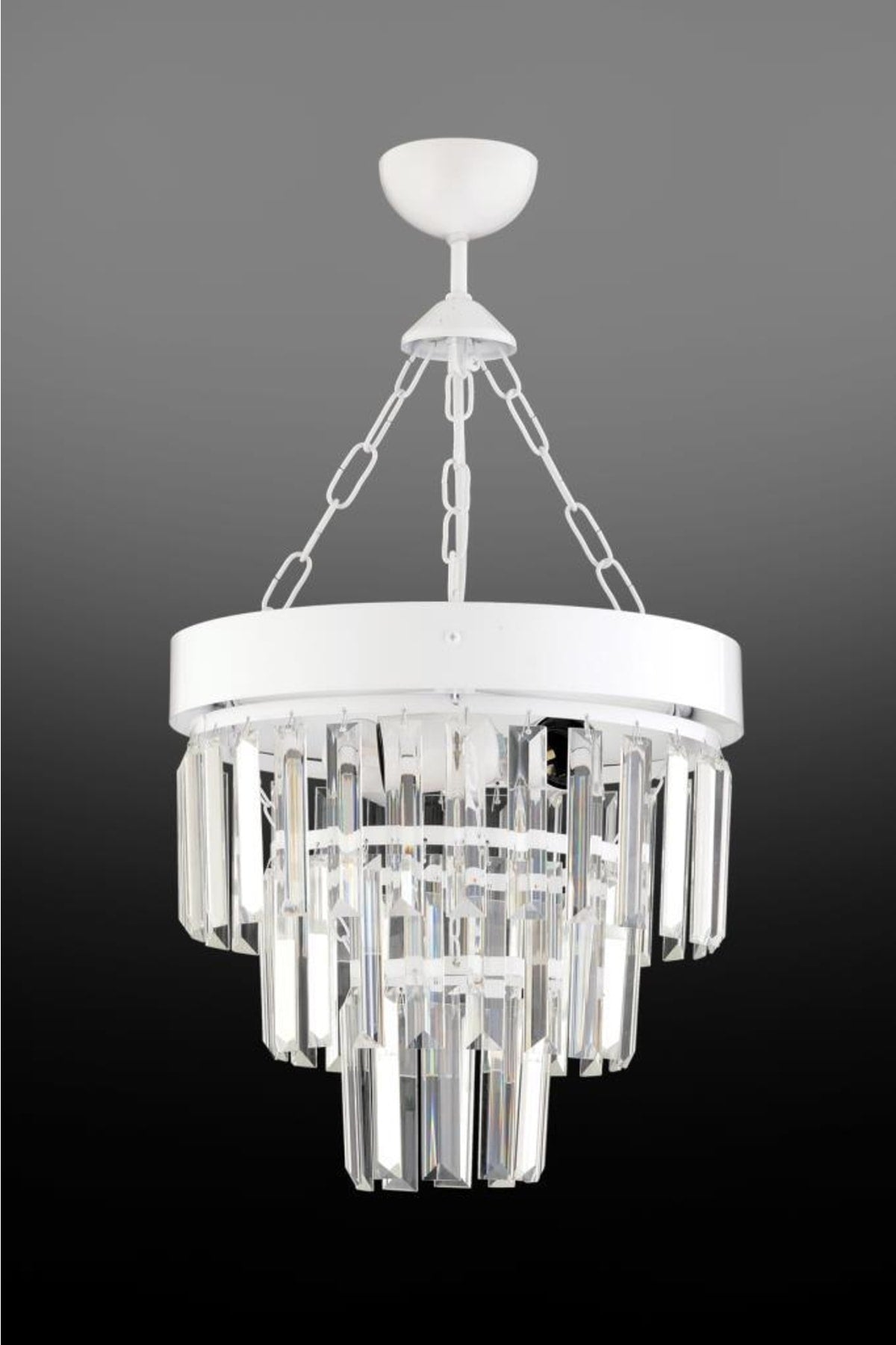 Linda 30' White Crystal Stone Chandelier