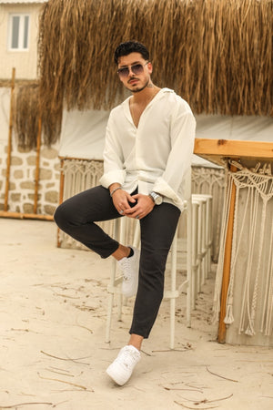 Textured Oversize Shirt White 70171013
