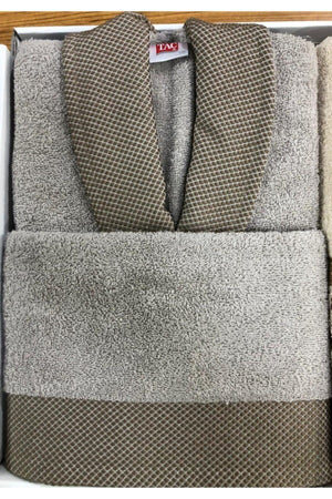 Anka Beige Vizon Pure Cotton Family Bathrobe Set Bathrobe Set Happy Days Pure Cotton Family Bathrobe - Swordslife