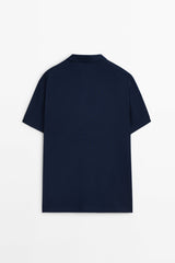 Textured 100% Cotton Polo T-shirt
