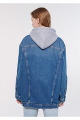 Lexa Hooded Indigo Jean Jacket Oversize / Wide Cut 110641-35265 - Swordslife