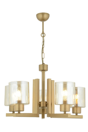 Tasse 5 Piece Antique Painted Chandelier With Honey Glass Modern Young Room Bedroom Living Room Chandelier