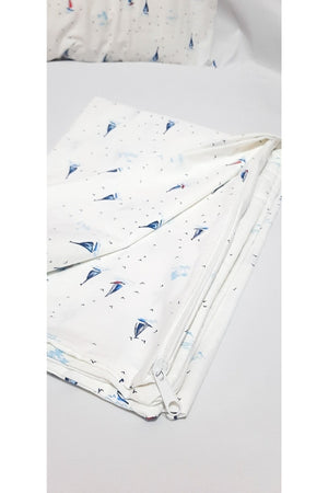 Park Crib Sailboat Pattern Baby Duvet Cover 80X120 Cm 35X45 Cm Pillowcase