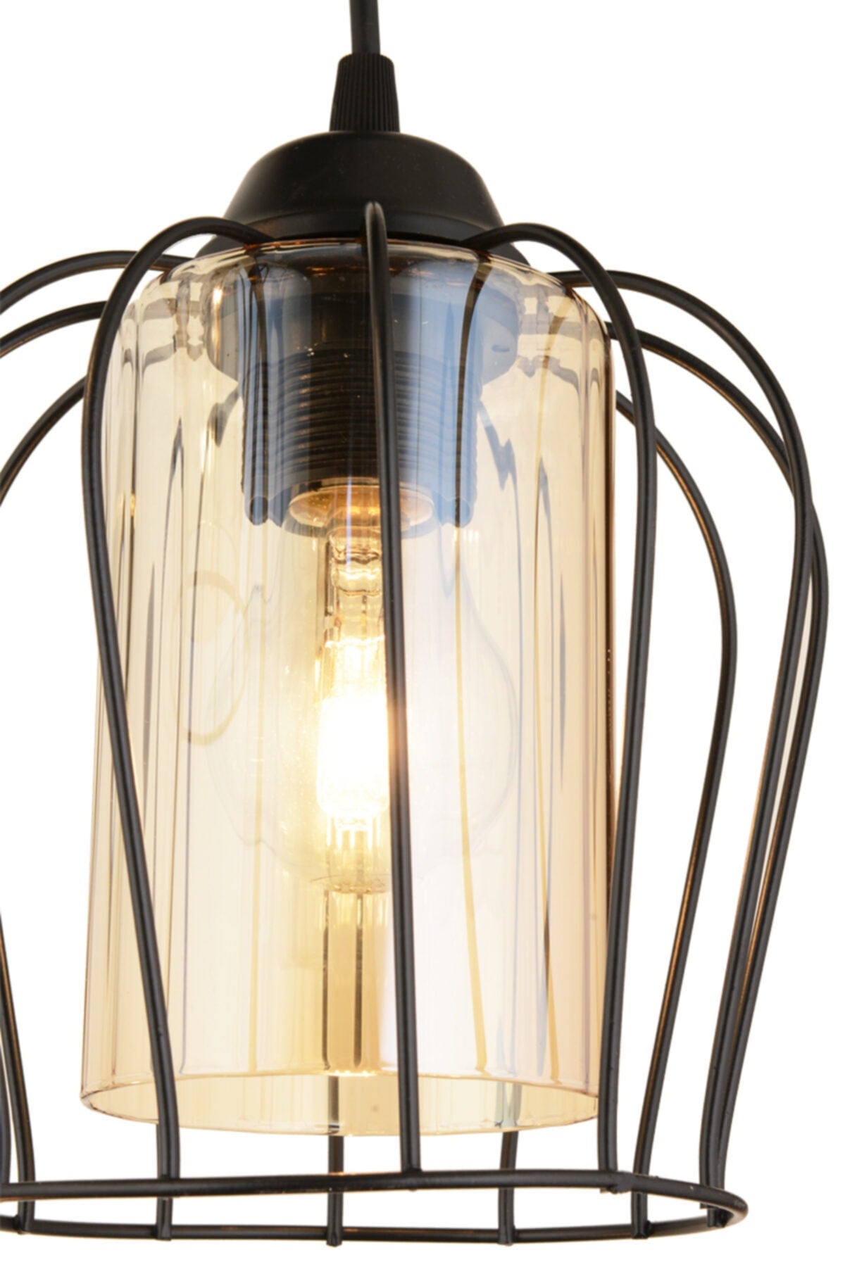 Parachute Pendant Lamp Set Of 2 Black Modern Downward Facing Chandelier