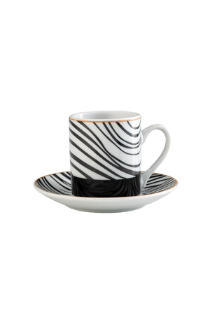 Black Nera Set Of 6 Coffee Cups 90 Ml
