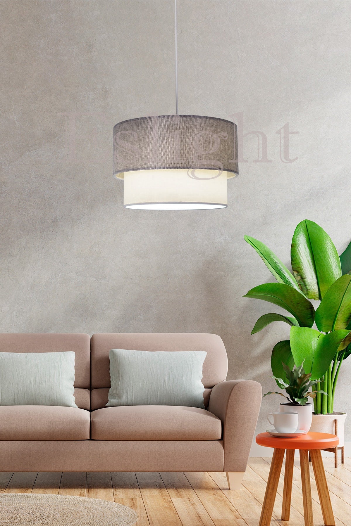 Hängeleuchter in Steinhellgrau