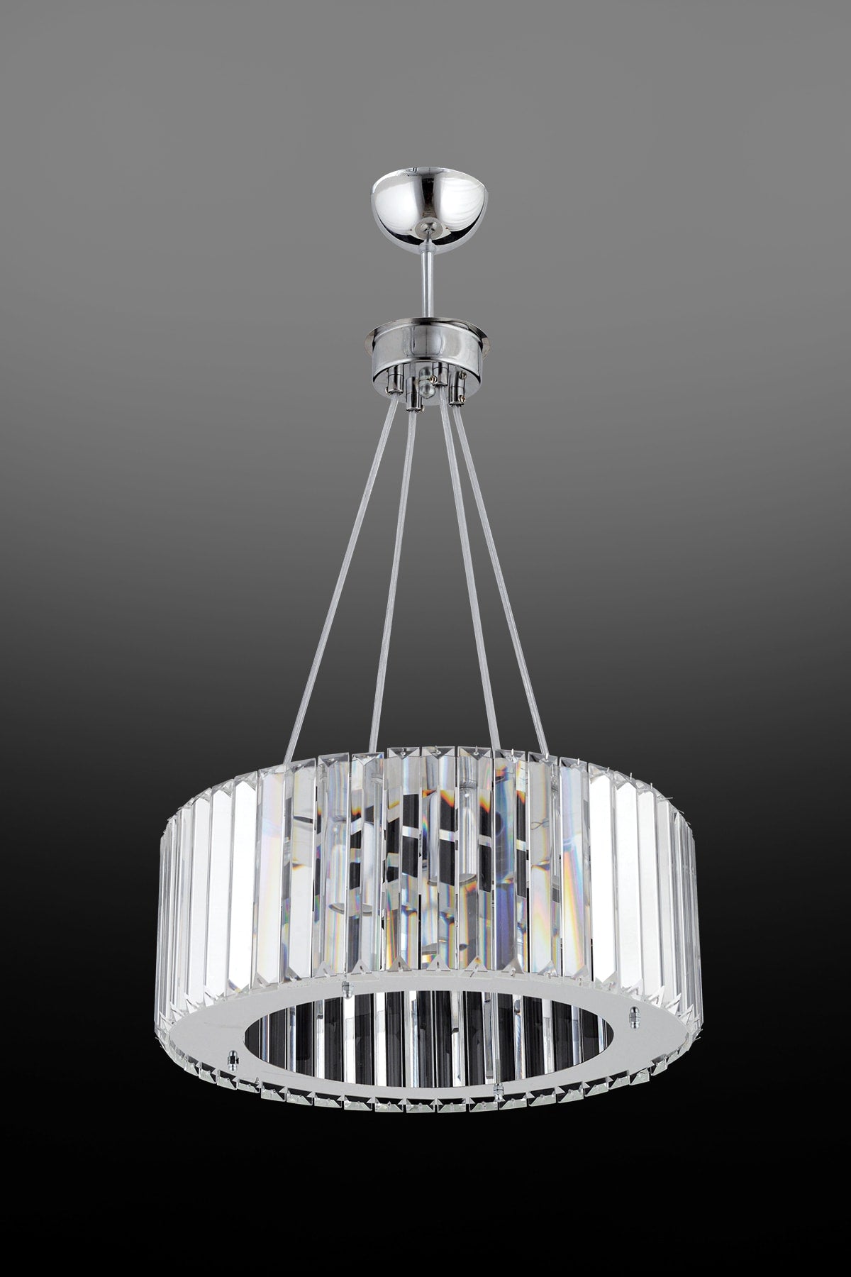 Luxus Diamant 35 cm Silber Kristall Kronleuchter